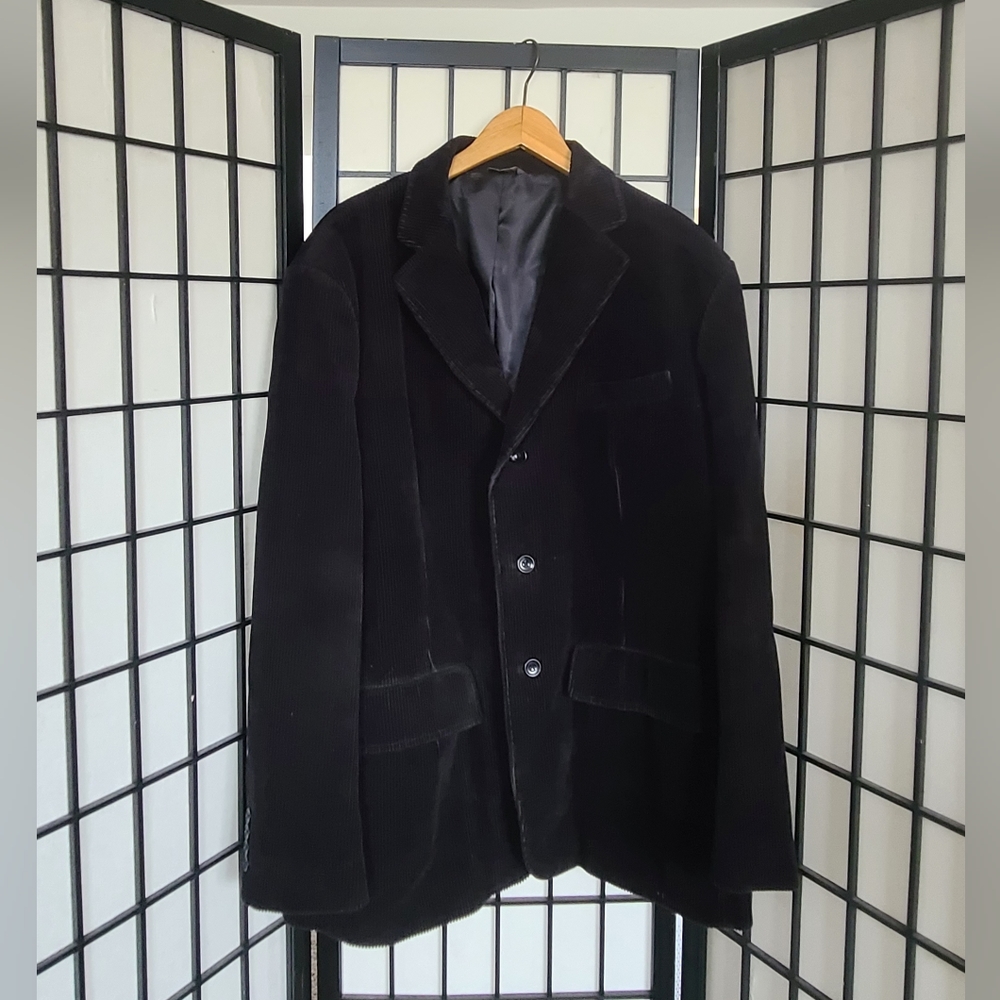Mens Eddie Bauer Corduroy Blazer, large, black